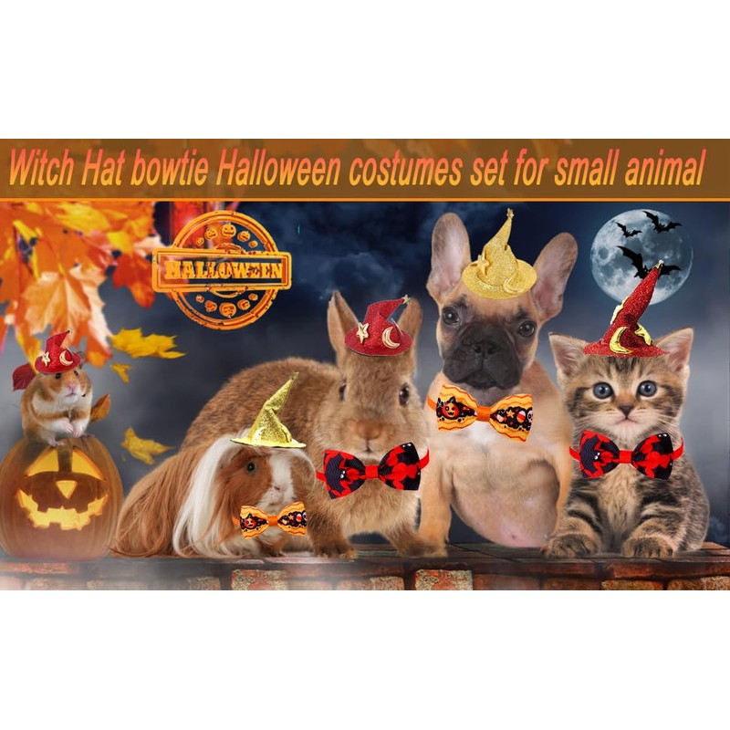 4 Pack Halloween Hamster Costume Small Animal Clothes Funny Witch