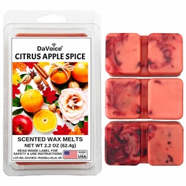 Fall Wax Melts Wax Cubes Soy Wax Blend Melt - Citrus Apple Cinnamon Wax Melts Fall Scents Long Lasting - Fall Scented Wax Melts (Citrus Apple Spice Wax Melts - 2.2 oz, 6 Cubes)