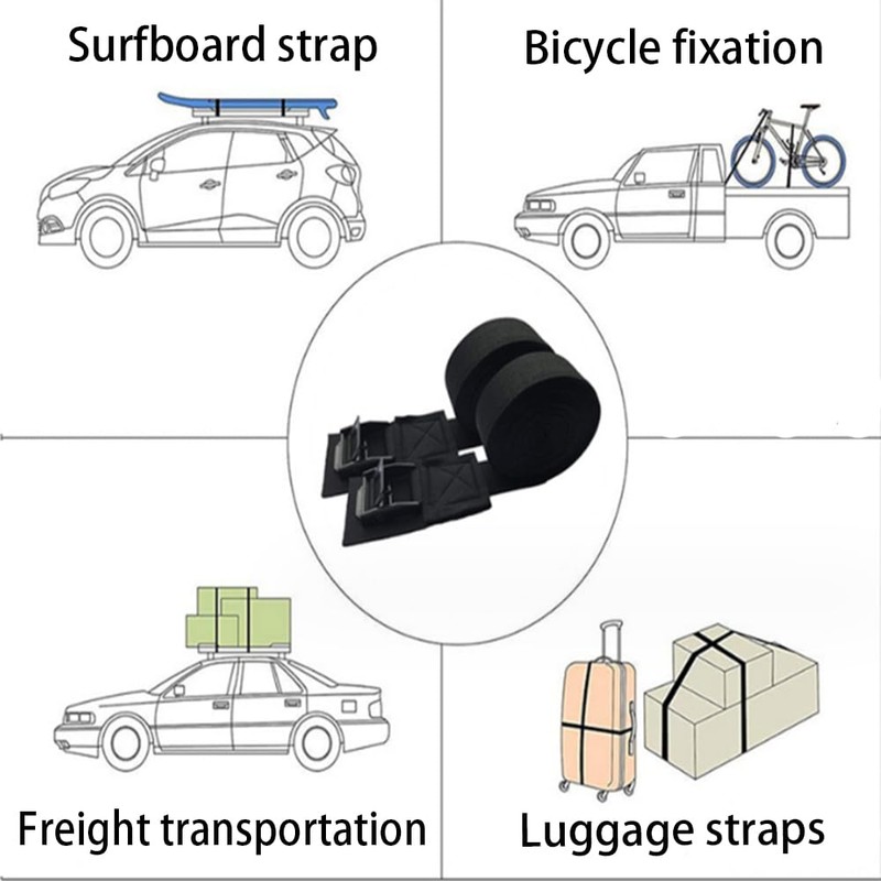 Tie Down Straps with Strong Buckle 2 Pcs Heavy Duty