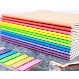 Zegrox A5 Composition Blank Notebook Bulk,12 pack Kraft Cover Blank Sketch Book Pad Travel Journals with Pastel Color Spine for Students Office, 60 blank Pages, 8.3”x 5.5”