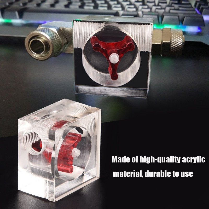 Topiky Flow Indicator, Cooling Sensor Flow Meter with 3 Wheel