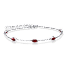 CDE Birthstone Bracelet for Women 925 Sterling Silver Charm Link Evil Eye Gothic Black Angle Eye Bracelet with Cubic Zirconia Anniversary Birthday Christmas Jewelry Gifts for Women Wife Girlfriend Her