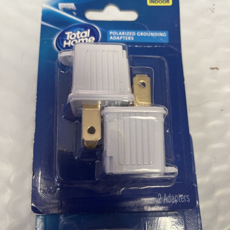 Total Home Polarized Grounding Adapter 2 Pack, Turn 2-Prong Outlet
