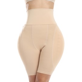 Figninget Shapewear Tummy Control Padded Underwear For Women Hip Pads Butt Lifting Panties Curvy Faja Body Shaper Bbl Shorts Beige L