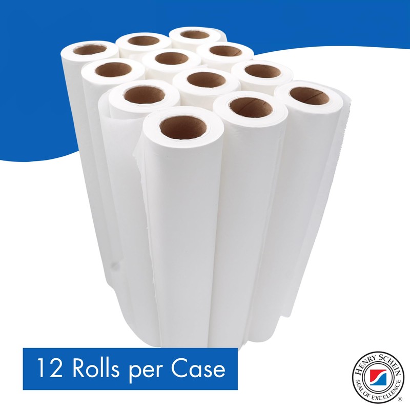 Henry Schein Exam Table Paper, 12 Rolls/Case, 18"x225", Lightweight Smooth,