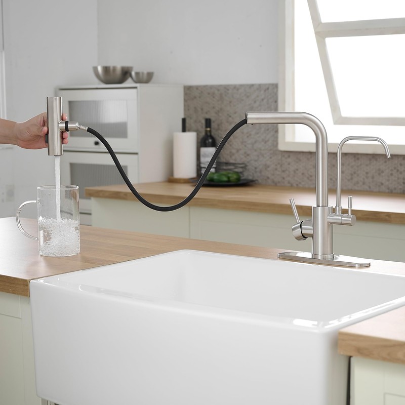 Kitchen Faucets with Water Filter and Pull Down Sprayer,Waterfall Kitchen