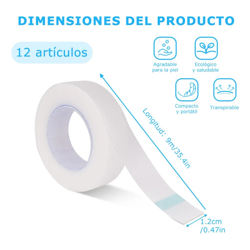 Cintas Extension Pestañas Micropore Transpirable Blanco
