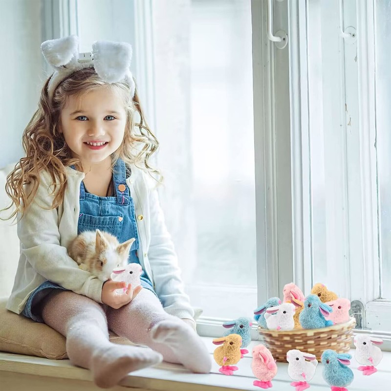 6Pcs Easter Wind up Bunny for Kids Party Game,Wind up