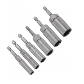 TOP-VIGOR 6Pcs Nut Setter Driver Drill Bit Set, 6mm 8mm 10mm 12mm 14mm 17mm Hex Shank Quick Change, 1/4 inch Nut Driver Set for Woodworking, Auto Repairing, Machine Maintenance, Furnitures