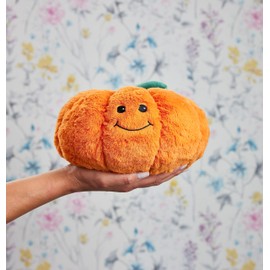 Warmies Plush Pumpkin Microwavable Weighted Teddy with French Lavender Scent, Hot or Cold Wheat Bag for Cool Relaxation and Warm Relief