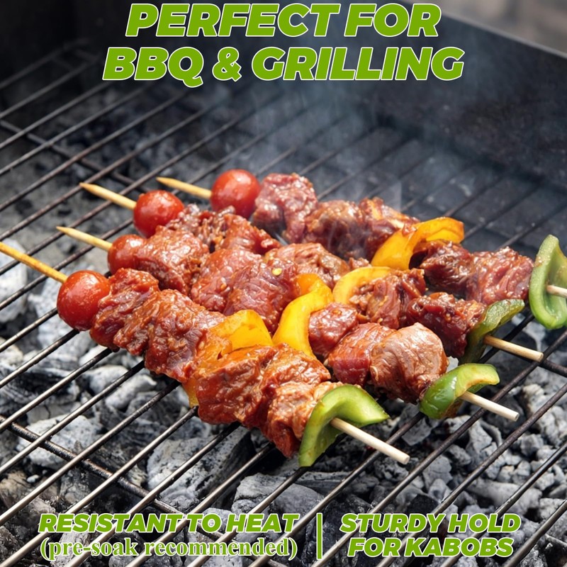 Acrux7 1200PCS 12 Inch Bamboo Skewer Sticks for Grilling 4mm