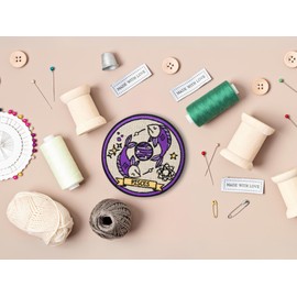 Finally Home Iron-On Patch Pisces Zodiac Sign Pisces Astrology Patches, Moon Stars Iron-On Patch