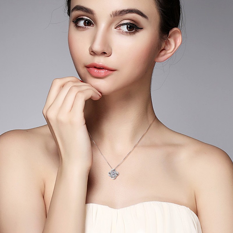 B.Catcher Women's Necklace, Jewellery, Pendant, 925 Sterling Silver Twist Cube