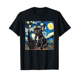 French Bulldog Dog Van Gogh Style Starry Night T-Shirt