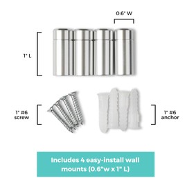 Wexel Art Mounting Floating Frame Hardware, 1-inch, Silver, 4 Count