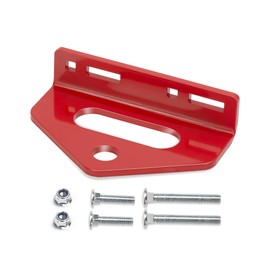 Zero Turn Mower Tow Hitch, 1/4"(6mm) Thick Heavy Duty Steel Universal Lawn Trailer Hitch 2"-5.1" Hole Center, Versatile Chain Slot Rugged Steel With Carriage Bolt Hardware Red