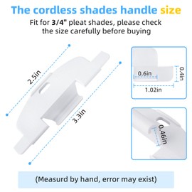 GRONGU 3/4" Lite Rise Handles Blinds Pulls Compatible with Hunter Douglas, Pleat Cordless Honeycomb Shade Lift Handles Fit for Duette and Applause Cordless Shades, 3 Packs