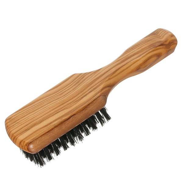 Redecker Wild Boar Bristle Men's Hairbrush with Waxed Olive Wood Handle, 6-7/8-Inches