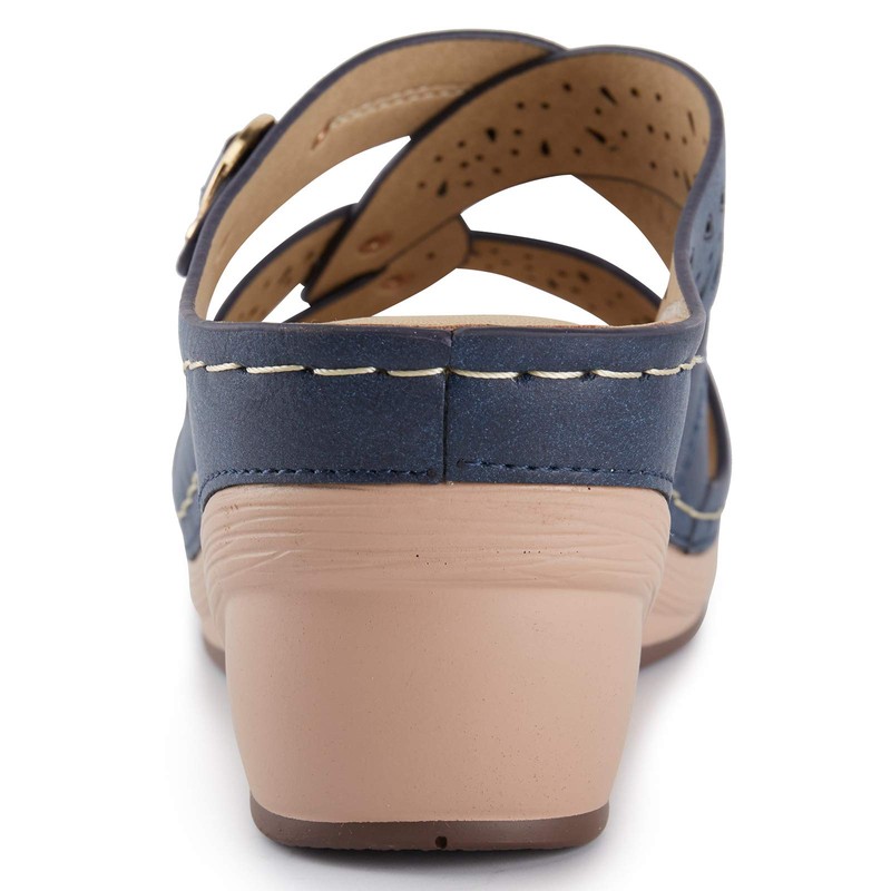 Alexis Leroy Sandalias de cuña para mujer, puntera abierta, cómodas,