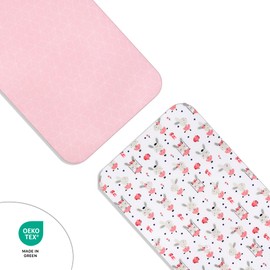 Lovely Hippo 2 x Fitted Sheets 80 x 160 cm 100% Cotton - Set 2X - House Bed 80 x 160 cm Compatible (Dancer Pink, 80 x 160 cm)