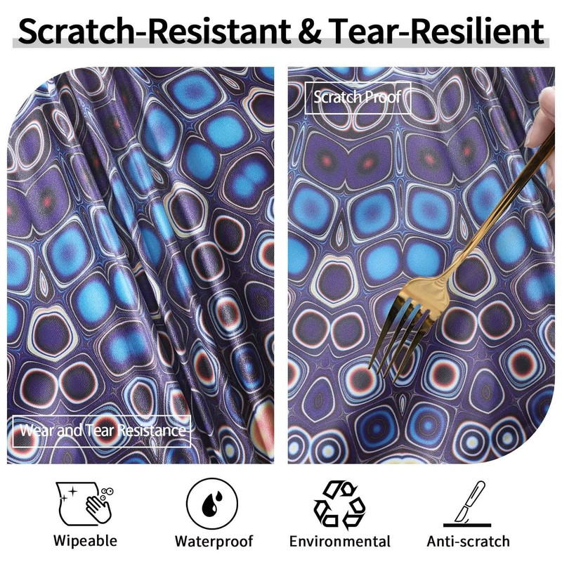 Opstellen Fitted Round Tablecloth for 45-54'' Inch Table Boho Waterproof