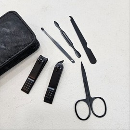 6-Piece Leather Cover Nail Clipper Set 2ea