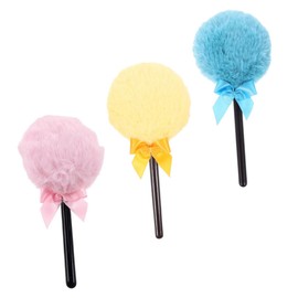 FOMIYES 3pcs Lollipop Loose Powder Puff Soft Makeup Applicators Handles for Precision Application for Face Powder Setting Makeup Grey