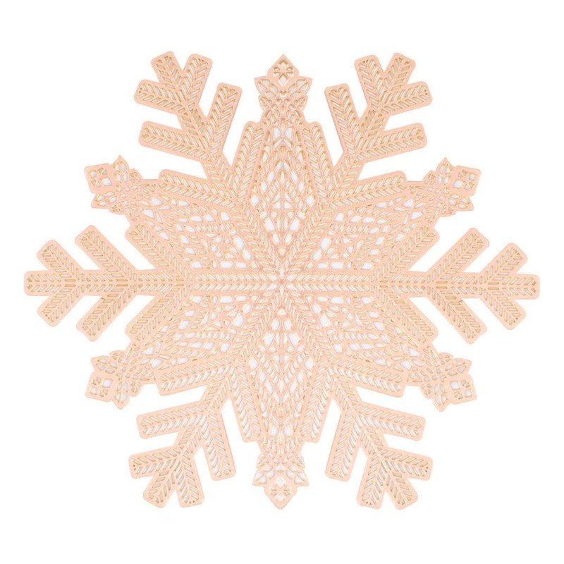 YöL Set Of 6 Gold Snowflake Placemats PVC Christmas Table