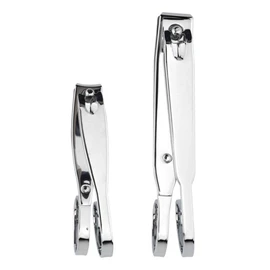 Nail Clippers,EZ Grip Nail Clipper Set,Carbon Steel Fingernail and Toenail Clippers for Seniors Long handle with Metal Case for Women and Man - Set of 2 (Small and Large)