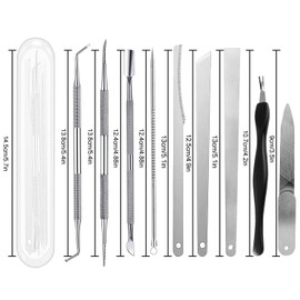 Ingrown Toenail File and Lifters Set(9pcs), Professional Pedicure Tool Toenail Grooming Kit, Ingrown Toenail Treatment Pedicure Kit, Under Nail Cleaner Tools (9PCS)