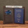 Polare Functional RFID Blocking Leather Passport Holder Travel Bifold Wallet