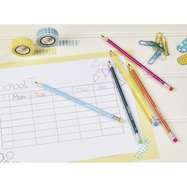 Hexagonal Graphite Pencil with Eraser - STABILO pencil 160 - Pack of 3 - Petrol, Orange, Yellow - HB