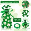 Whaline 160Pcs St. Patrick's Day Cellophane Treat Bags Shamrock Candy