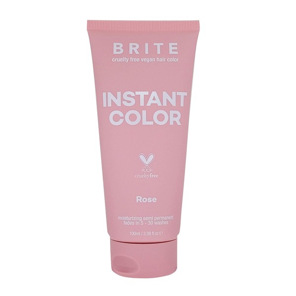 Brite Rose Semi-Permanent Hair Color - Vegan & Cruelty-Free Hydrating Hair Dye, Lasts Up to 30 Washes (100ml)
