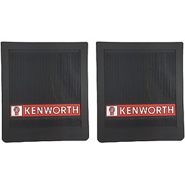 Kenworth Trucks MF-0003K 16" x 14" OEM Ribbed Front Fender 1/4" Thick Black Mud Flaps-Set of 2 with Bolt kit
