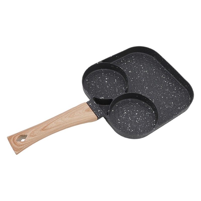 3 in 1 Breakfast Pan Prevents Stick Heat Resistant Divided
