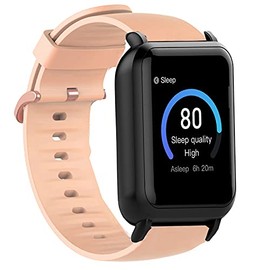 Compatible for 3Plus Vibe Plus Band, Lamshaw Silicone Replacement Soft Band Wristbands Straps with Stainless Steel Buckle for Compatible for 3Plus Vibe Plus/Vibe + Smartwatch (Pink)