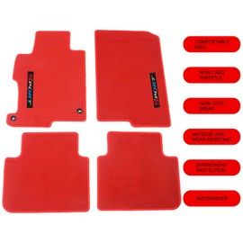 EVPROXP Floor Mats Compatible with 13-17 Accord Sedan 4DR, Red Nylon with Sport, Factory Fitment Carpet Front & Rear, 13 14 15 16 17
