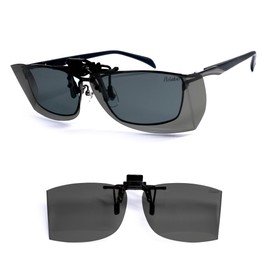 Adventure Oh Flip Up Clip-on Side Cover, Sunglasses, Flip-up Overglasses, Polarized Sunglasses, CAR, polarized smoke grey