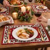 Christmas Trees Placemats Set of 4, 12x18 Inch Grid Christmas