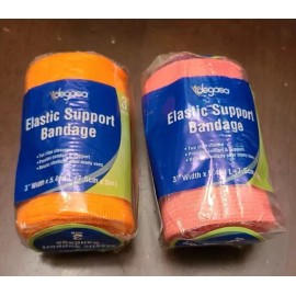 Degasa SET OF TWO, NEW, Sealed, Degasa Elastic Bandage Compression Wraps, Pink & Orange