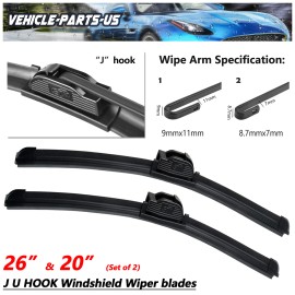 Erasior 26"+20" Windshield Wiper Blades Fit For Jeep Grand Cherokee L 2023-2021