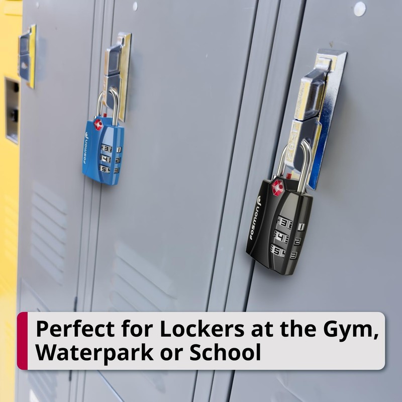 Fosmon TSA Approved Locks for Luggage. Suitcase Locks with Open