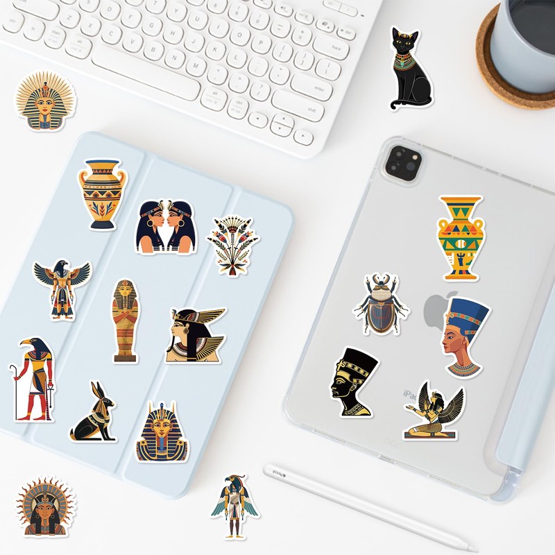 Egyptian History Art Stickers – 50pcs Waterproof Vinyl Ancient Egypt