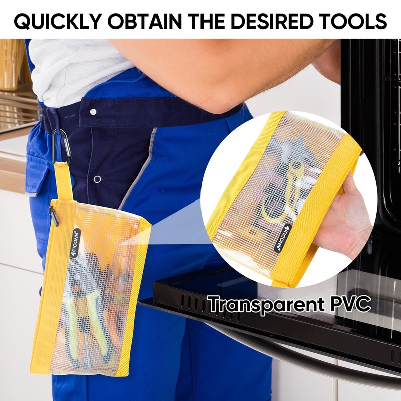 TICONN Tool Pouch, 1680D Oxford Small Tool Bag, Tool Pouches