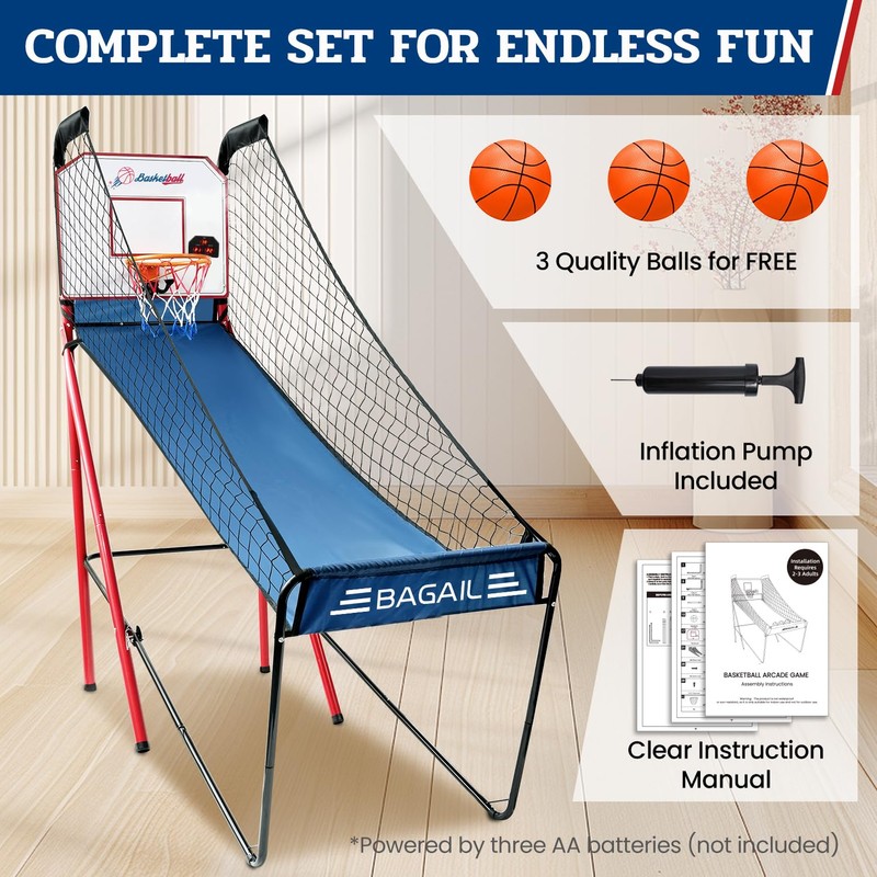 BAGAIL Basketball Arcade Game, Electronic Basketball Shooting Game, Arcade Sounds,
