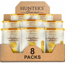 Hunter's Chips | Healthy & Cholesterol Free | Halal | Made in a Nut-Free Facility | MSG & Preservative Free | White Truffle & Cheese | Gourmet Cheese Crisps | Pack of 8 | 40g