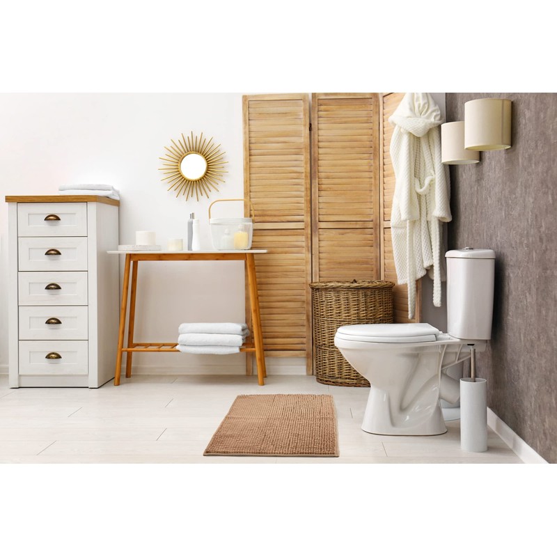 Emma Barclay Noodle Soft Touch Non-Slip Bathroom Rug in Walnut
