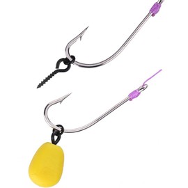 NewShot 30 x Fishing Carp Boilie Bait Screw With Round Link Loop Swivels Carp Fishing Terminal Rig Tackle