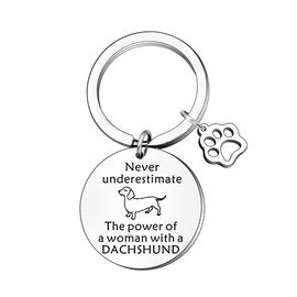 FMCC Dachshund Dog Gifts for Women Never Underestimate The Power of a Woman with a Dachshund Lover Presents Keyring